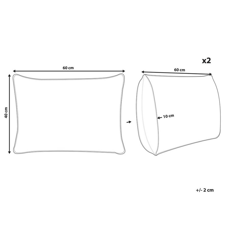 Beliani Lot de 2 coussins d'extérieur en Polyester  VALLORIA  