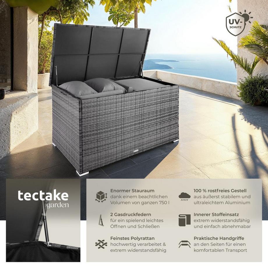 Tectake Auflagenbox mit Aluminiumgestell Oslo  