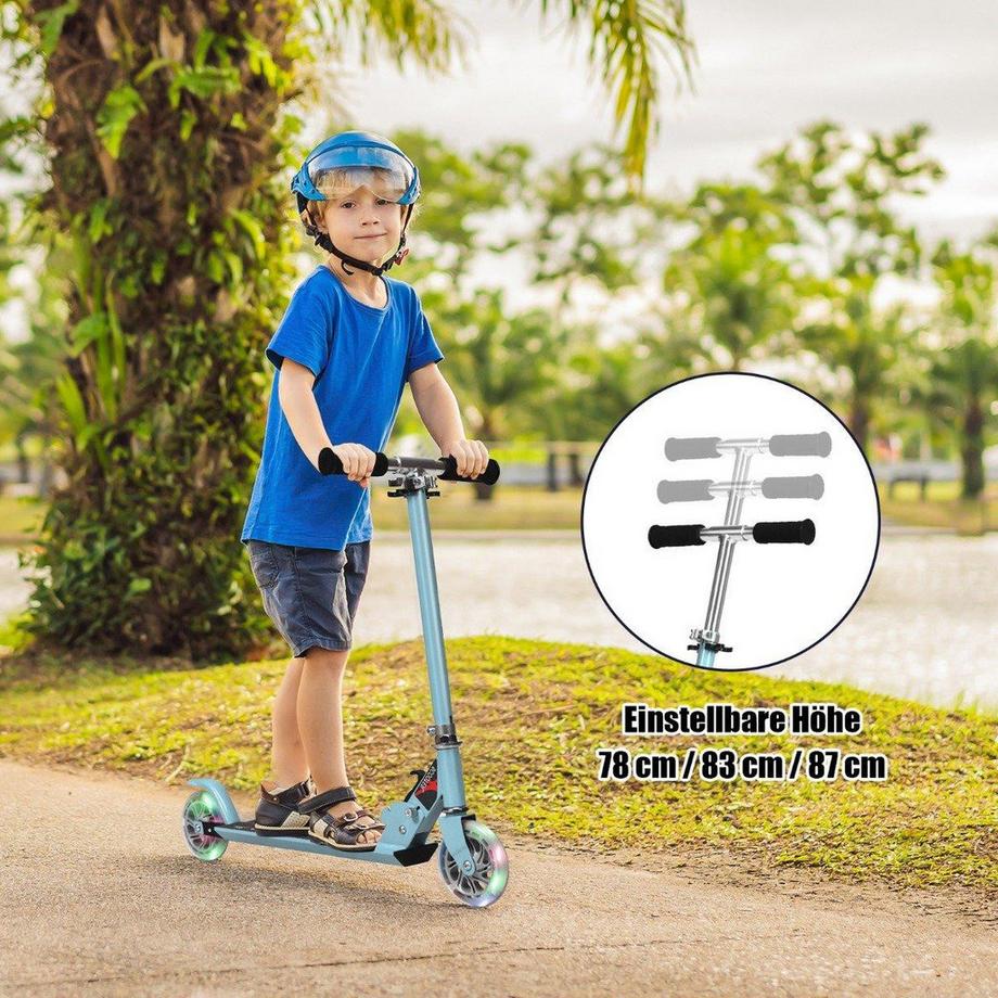 Northio  Trottinette Trottinette réglable en hauteur pour enfant Trottinette pliable avec 2 roues Bleu 