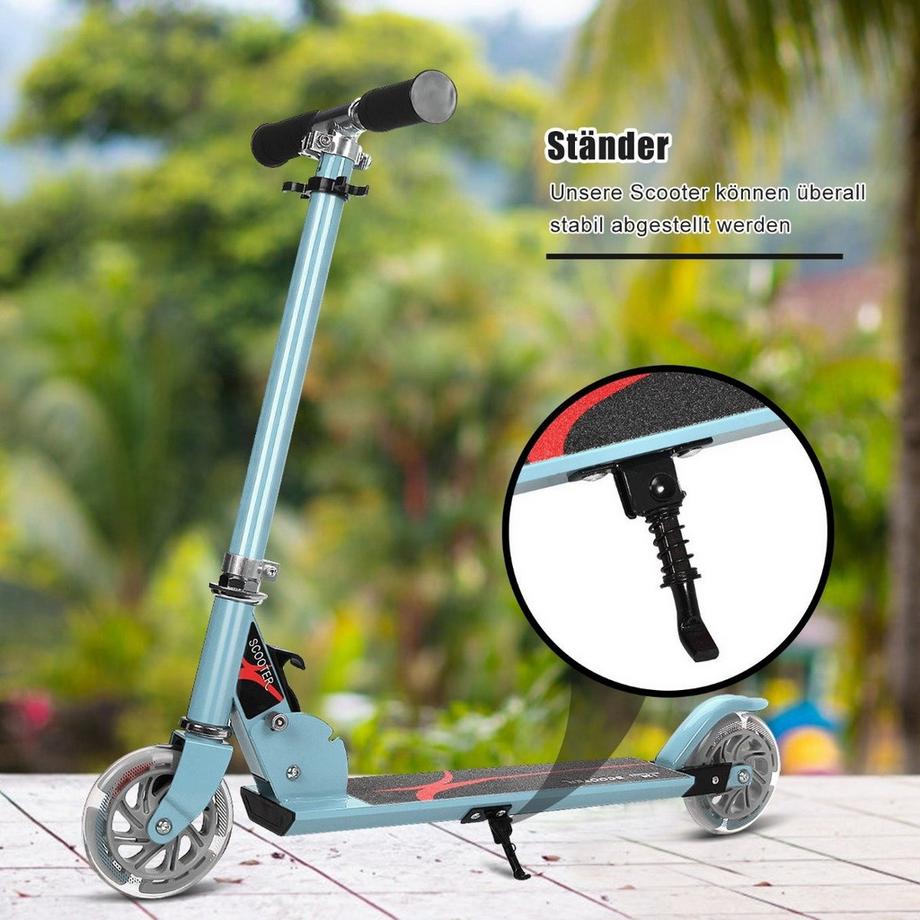 Northio  Trottinette Trottinette réglable en hauteur pour enfant Trottinette pliable avec 2 roues Bleu 
