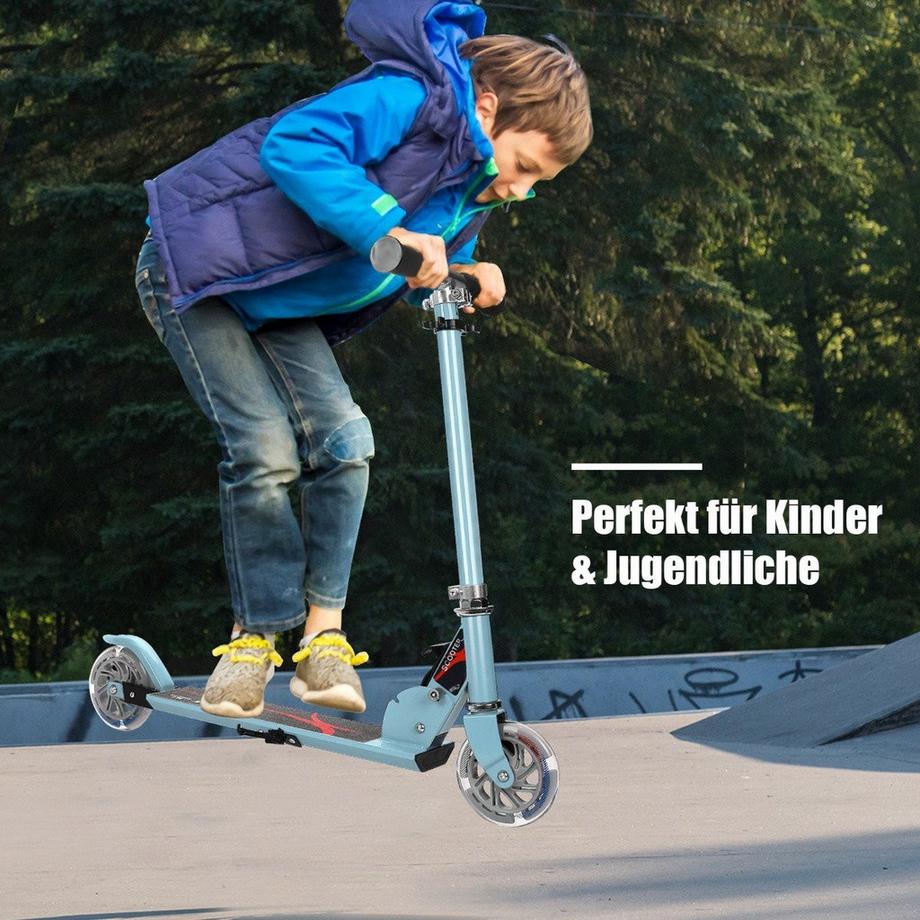 Northio  Trottinette Trottinette réglable en hauteur pour enfant Trottinette pliable avec 2 roues Bleu 