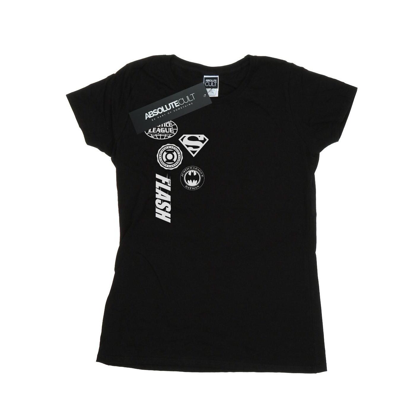 Image of Justice League Icons Cluster Tshirt Damen Schwarz M