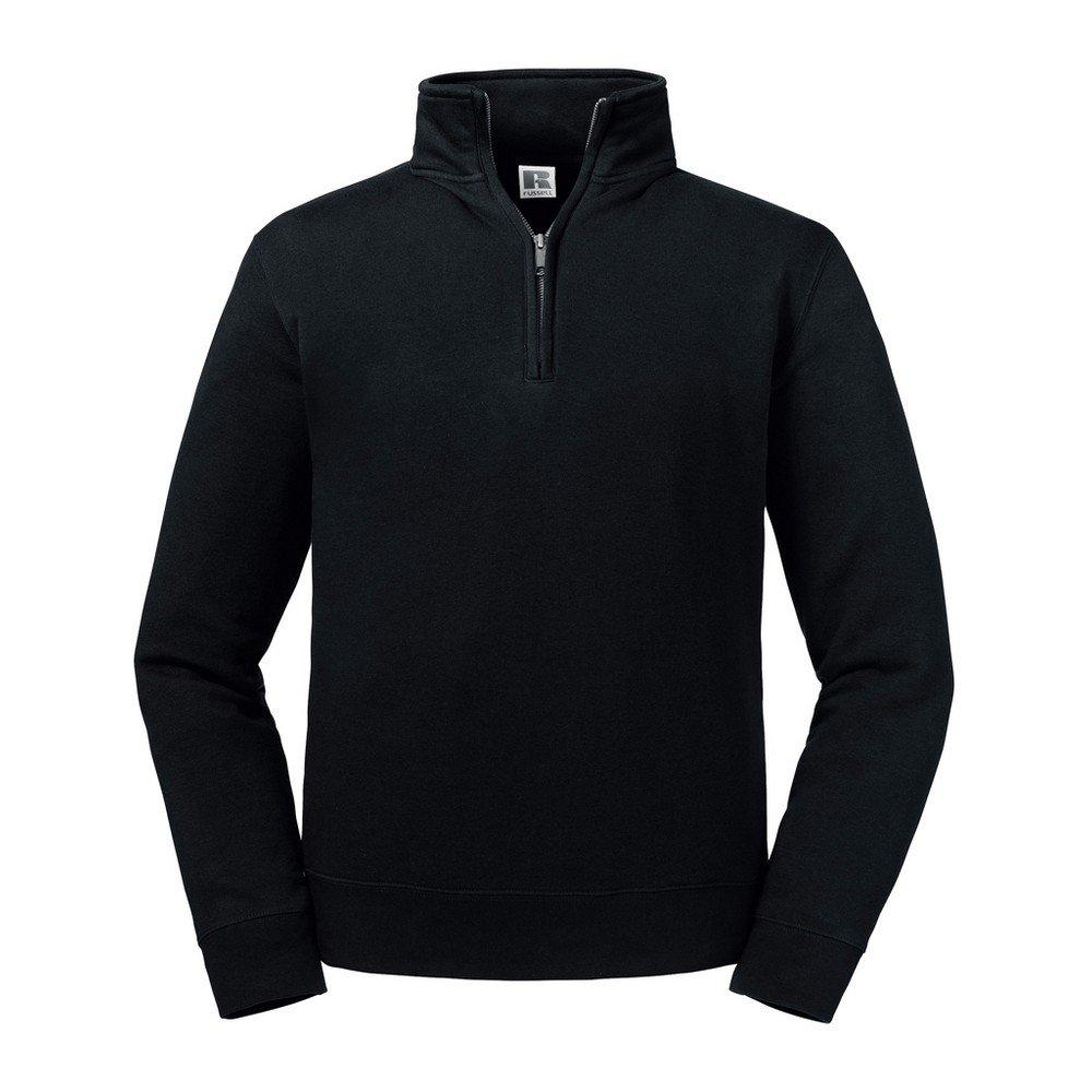 Image of Authentische Zip Neck Sweatshirt Herren Schwarz XS