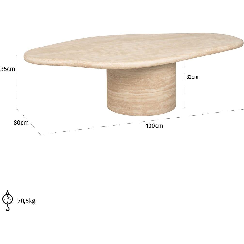 mutoni Tavolino Fictus Travertino 130x80  