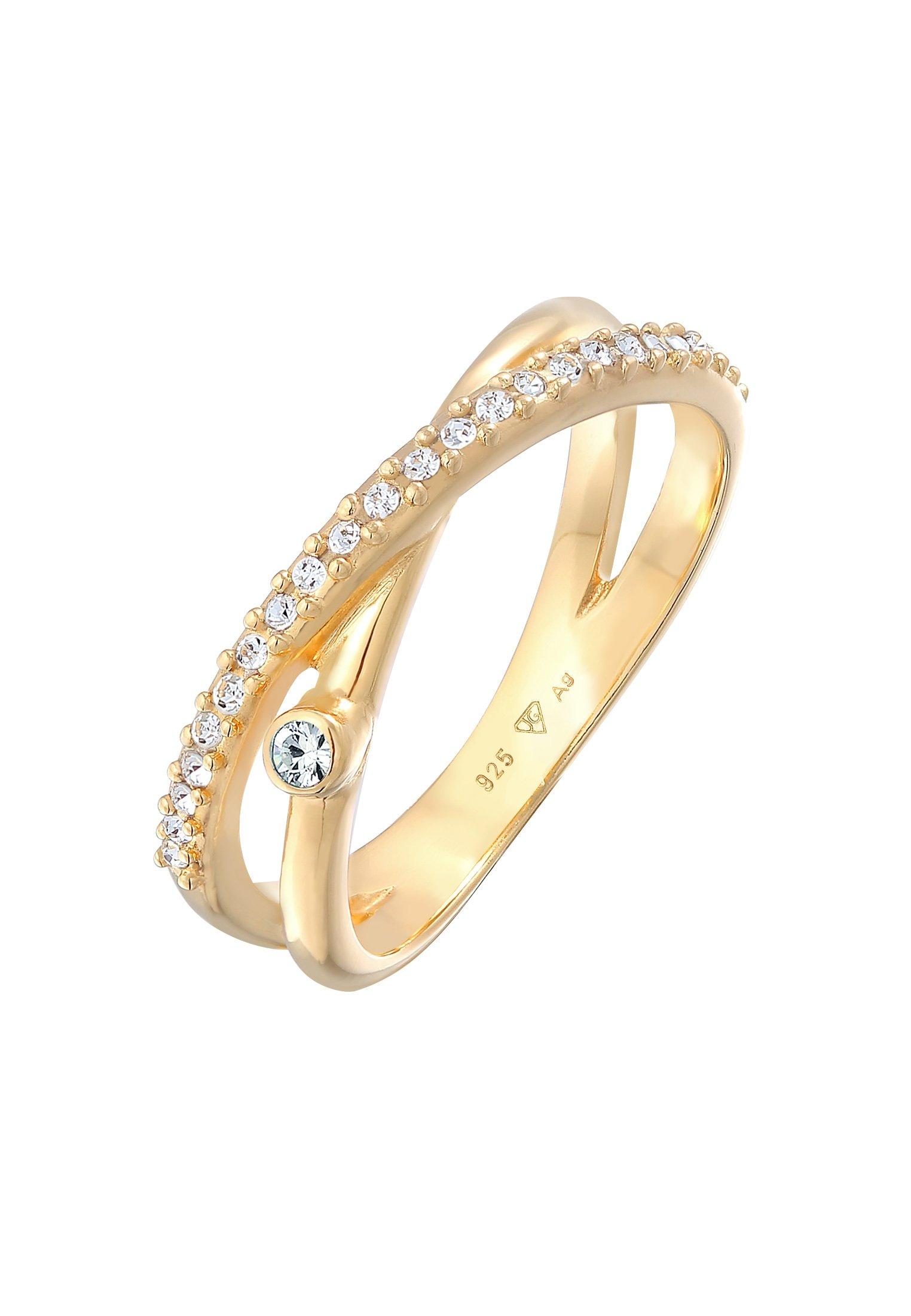 Image of Ring Wickelring X Kristalle Glamour Damen Gold 52mm