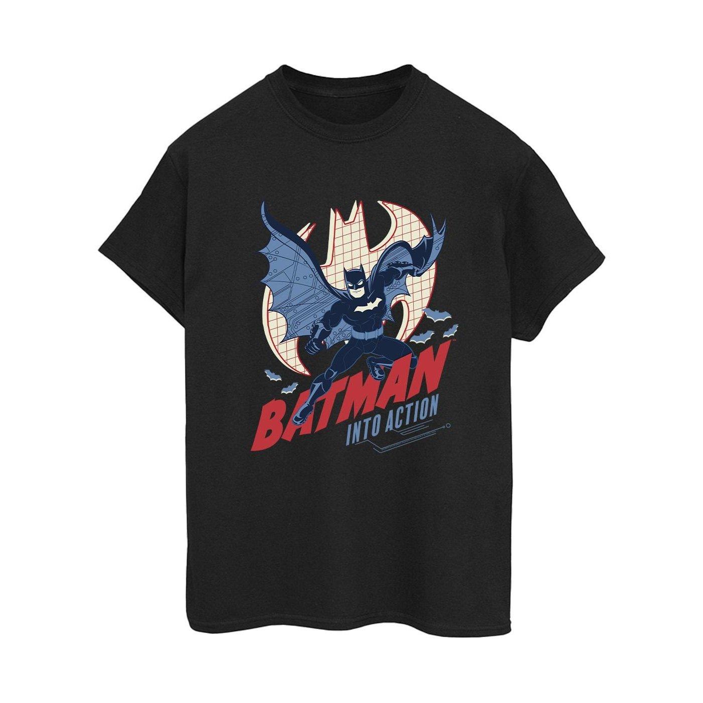 Image of Batman Into Action Tshirt Damen Schwarz L