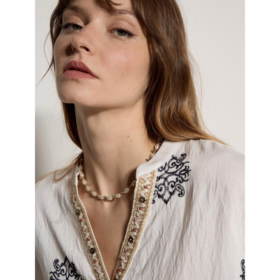 APRICOT Blouse Broderie Paisley Perles  