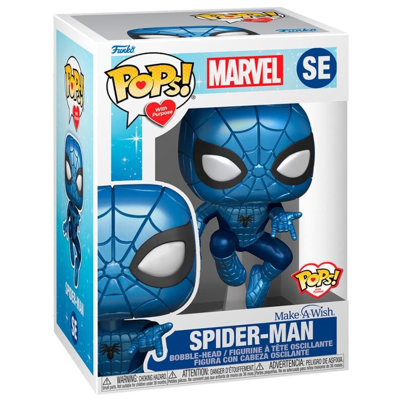 Funko  Figura POP Marvel Esprimi un desiderio Spiderman metallizzato 