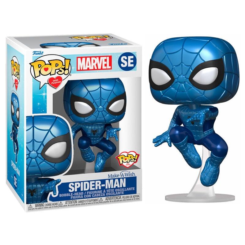 Funko  Figura POP Marvel Esprimi un desiderio Spiderman metallizzato 