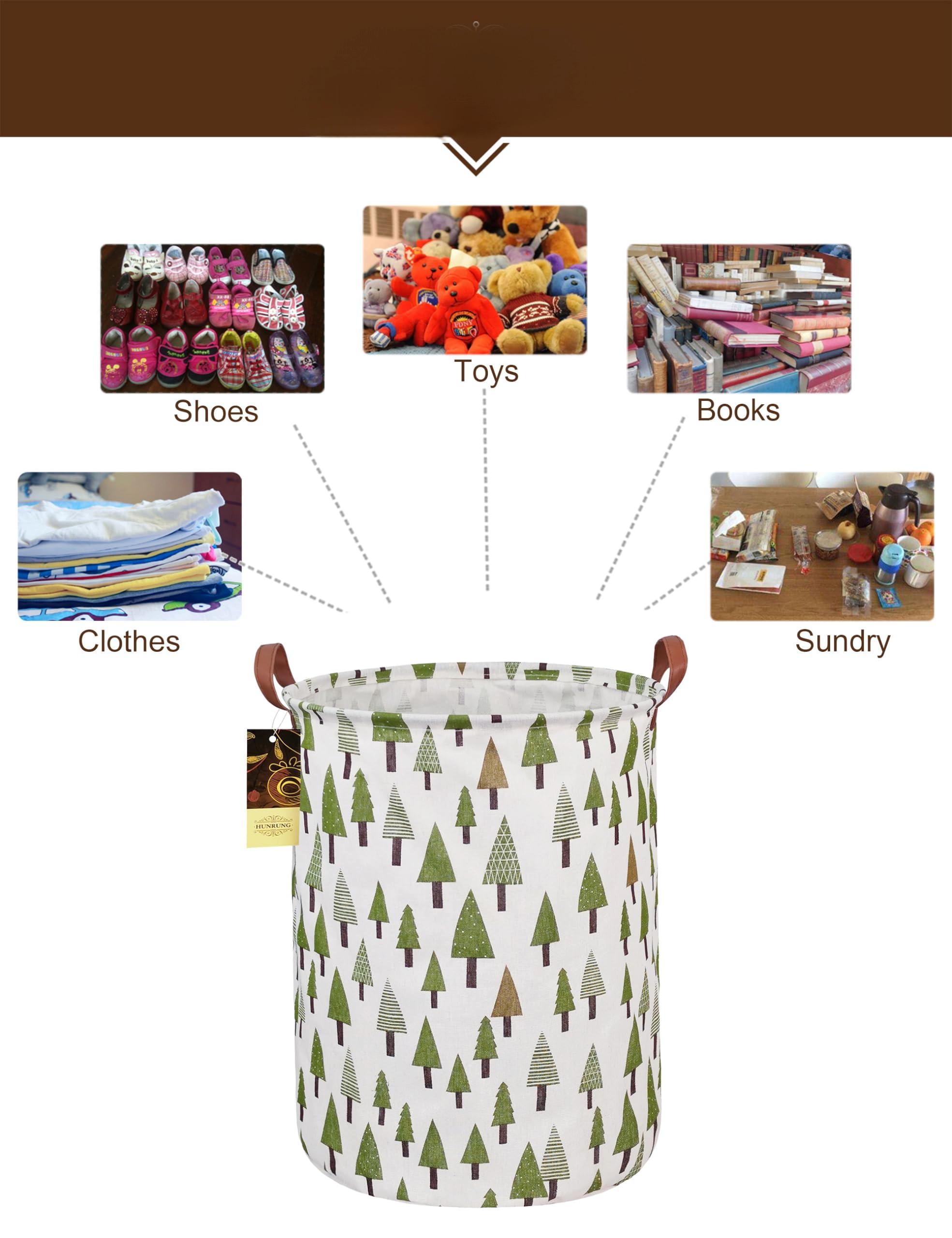 Alopini Panier à linge, grand panier de rangement léger en tissu de toile, organisateur de jouets, vêtements sales, pliable et imperméable à l'eau  