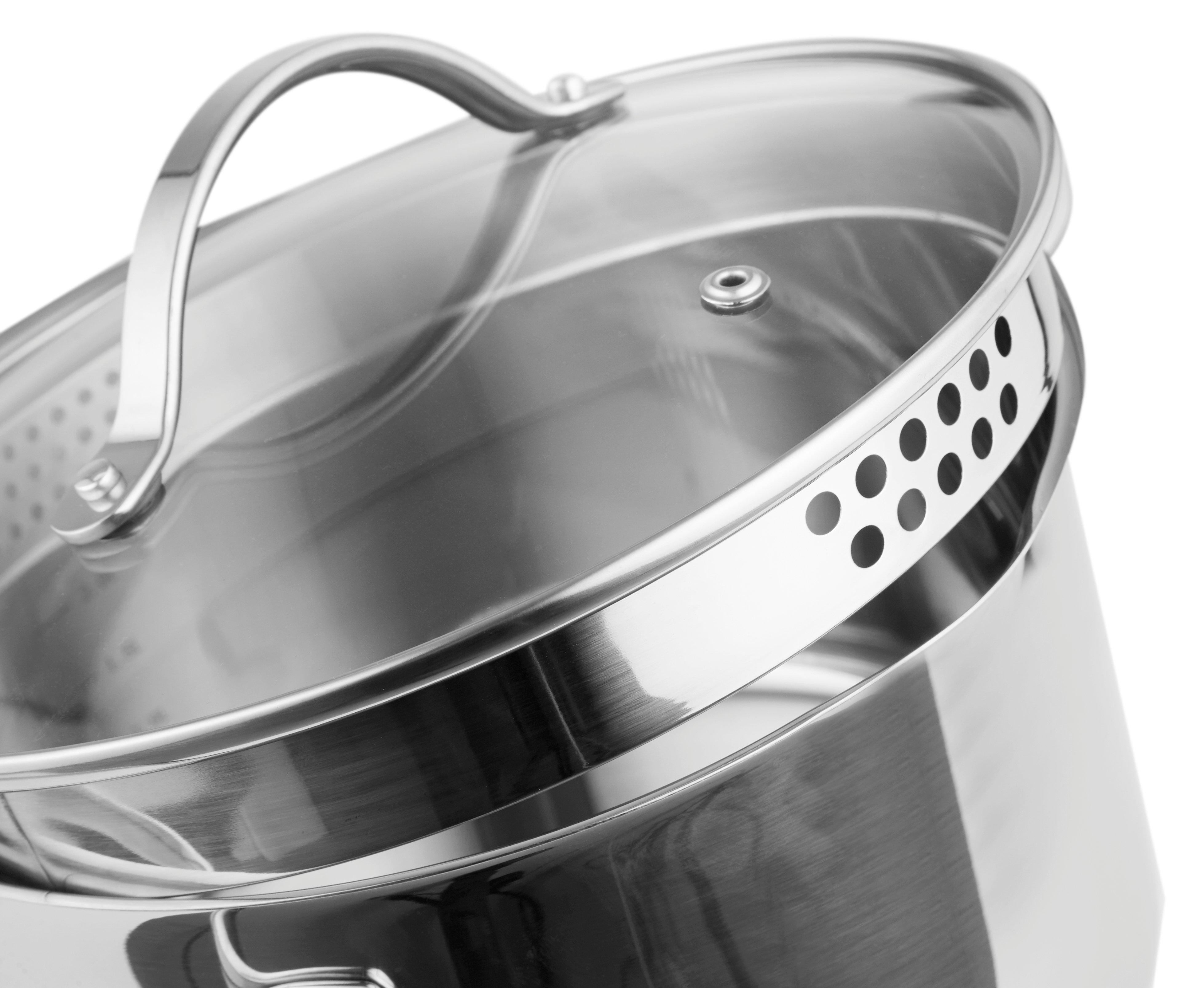 SCHOU Topf-Set 6tlg - Edelstahl + Glasdeckel  