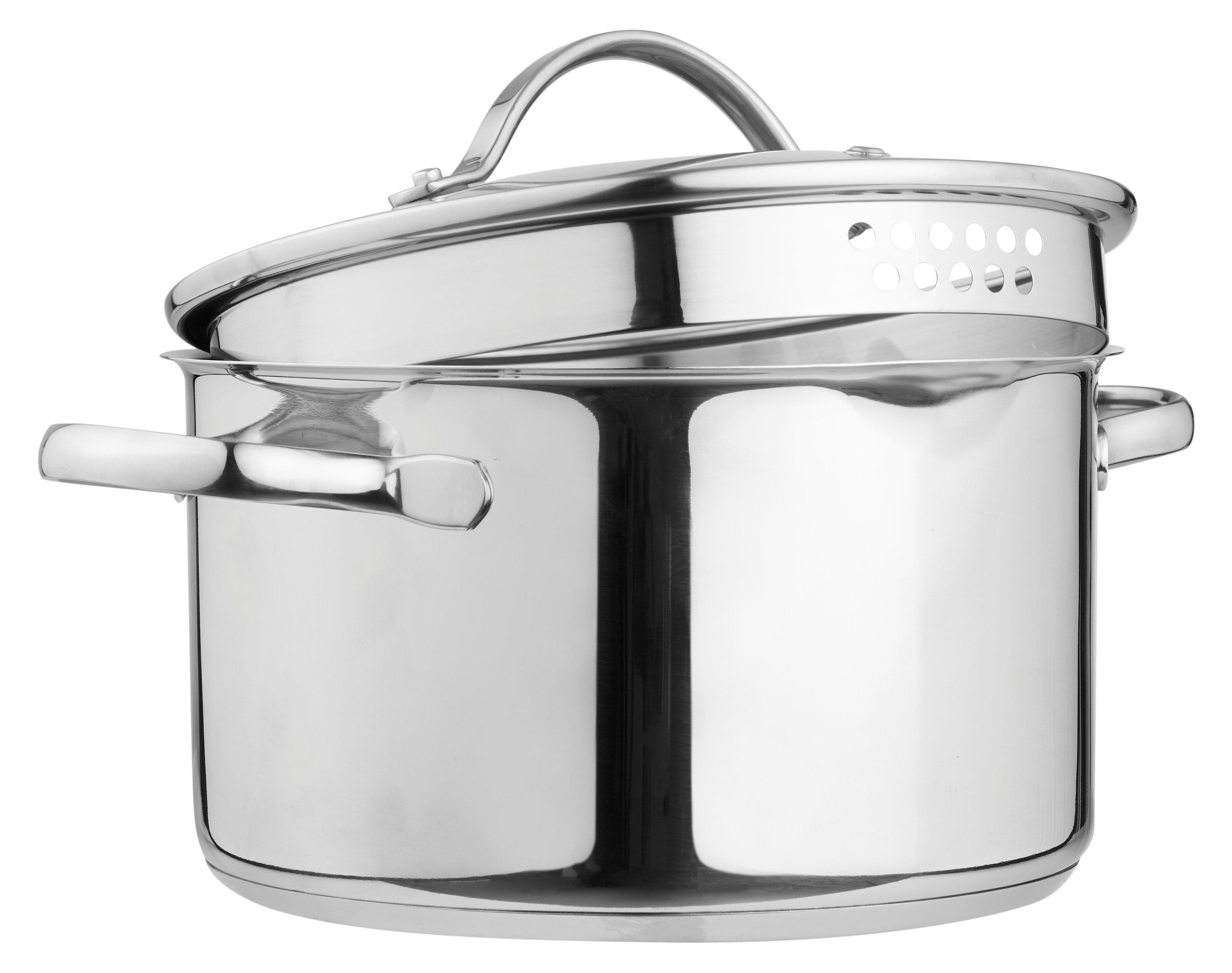 SCHOU Topf-Set 6tlg - Edelstahl + Glasdeckel  