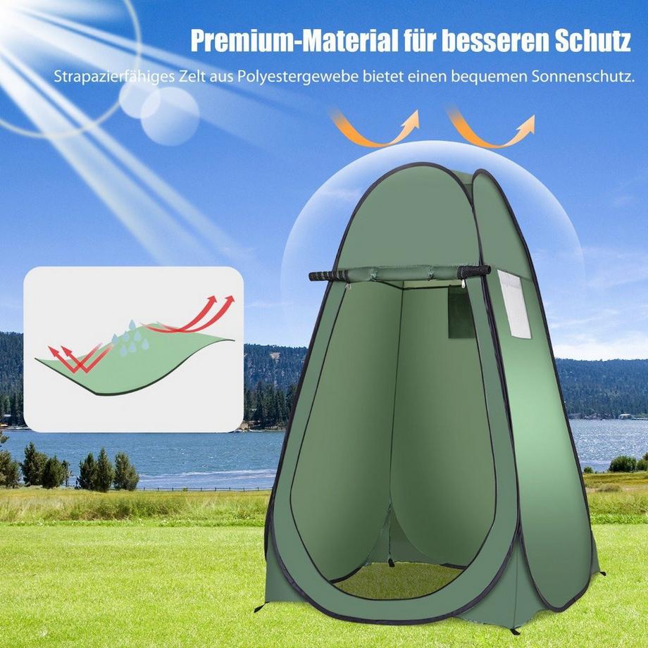 Northix  Tente de douche de plage, tente à langer, tente de toilette, tente latérale, grande tente cabine pliante, vert 