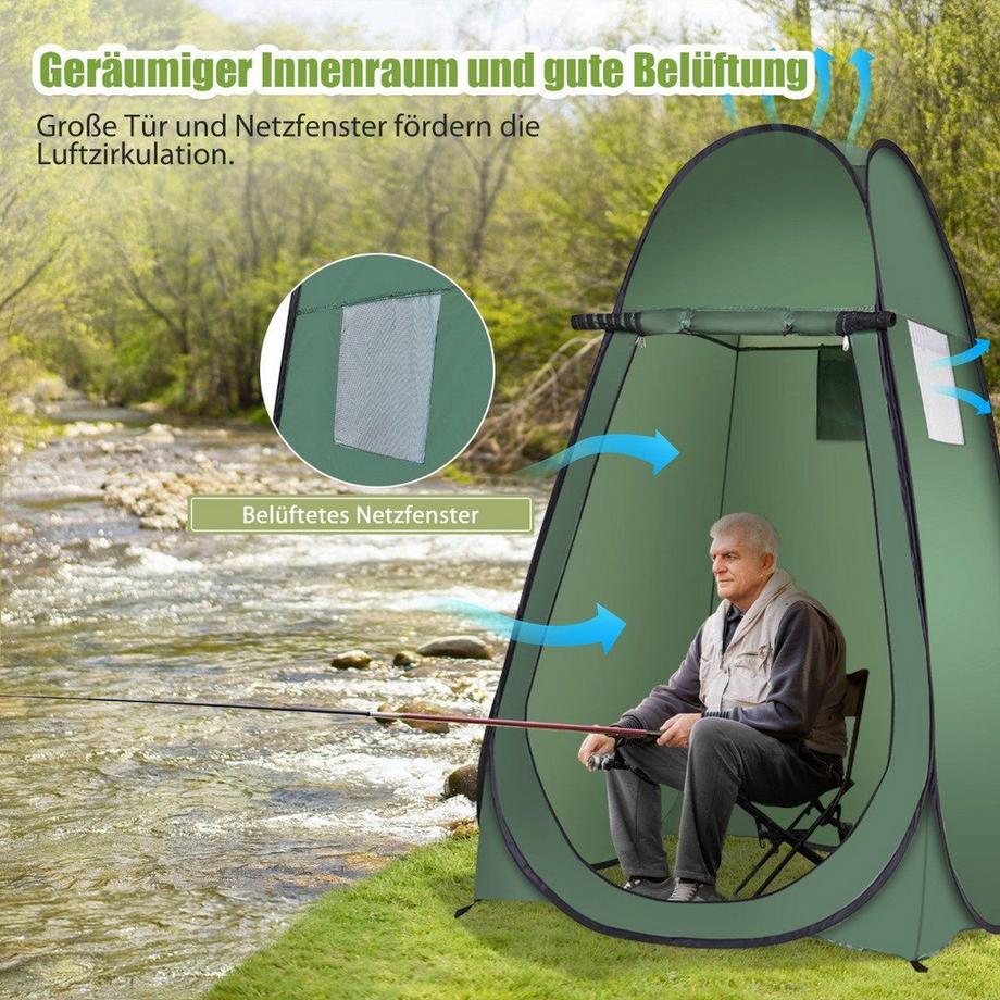 Northix  Tente de douche de plage, tente à langer, tente de toilette, tente latérale, grande tente cabine pliante, vert 