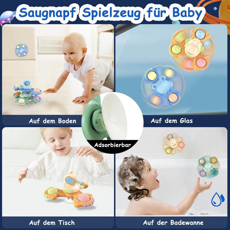 Activity-board  Saugnapf-Spielzeug Baby-Sinnesspielzeug für Baby Saugnapf-Drehspielzeug 