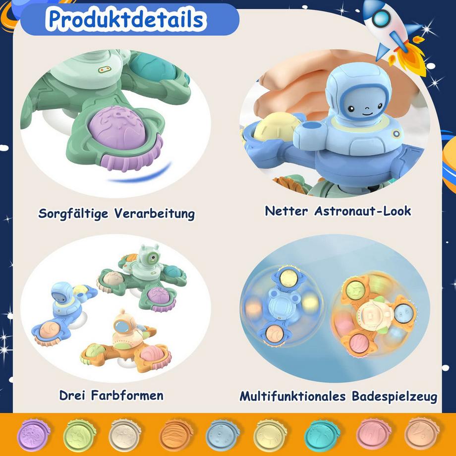 Activity-board  Saugnapf-Spielzeug Baby-Sinnesspielzeug für Baby Saugnapf-Drehspielzeug 