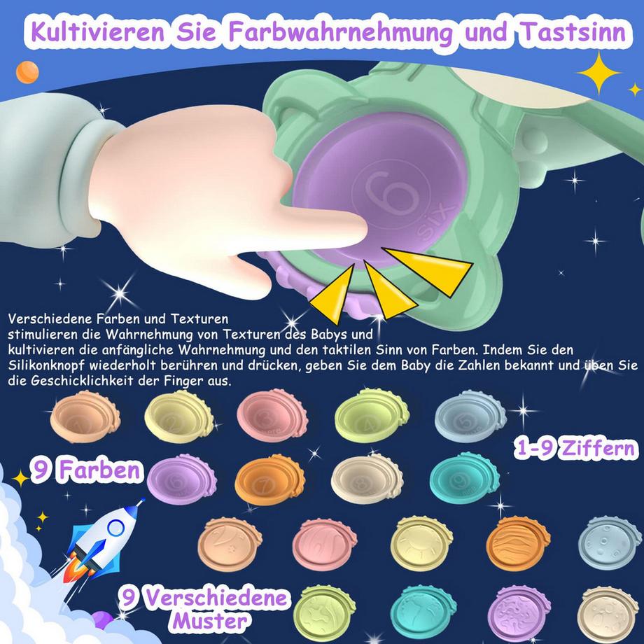Activity-board  Saugnapf-Spielzeug Baby-Sinnesspielzeug für Baby Saugnapf-Drehspielzeug 