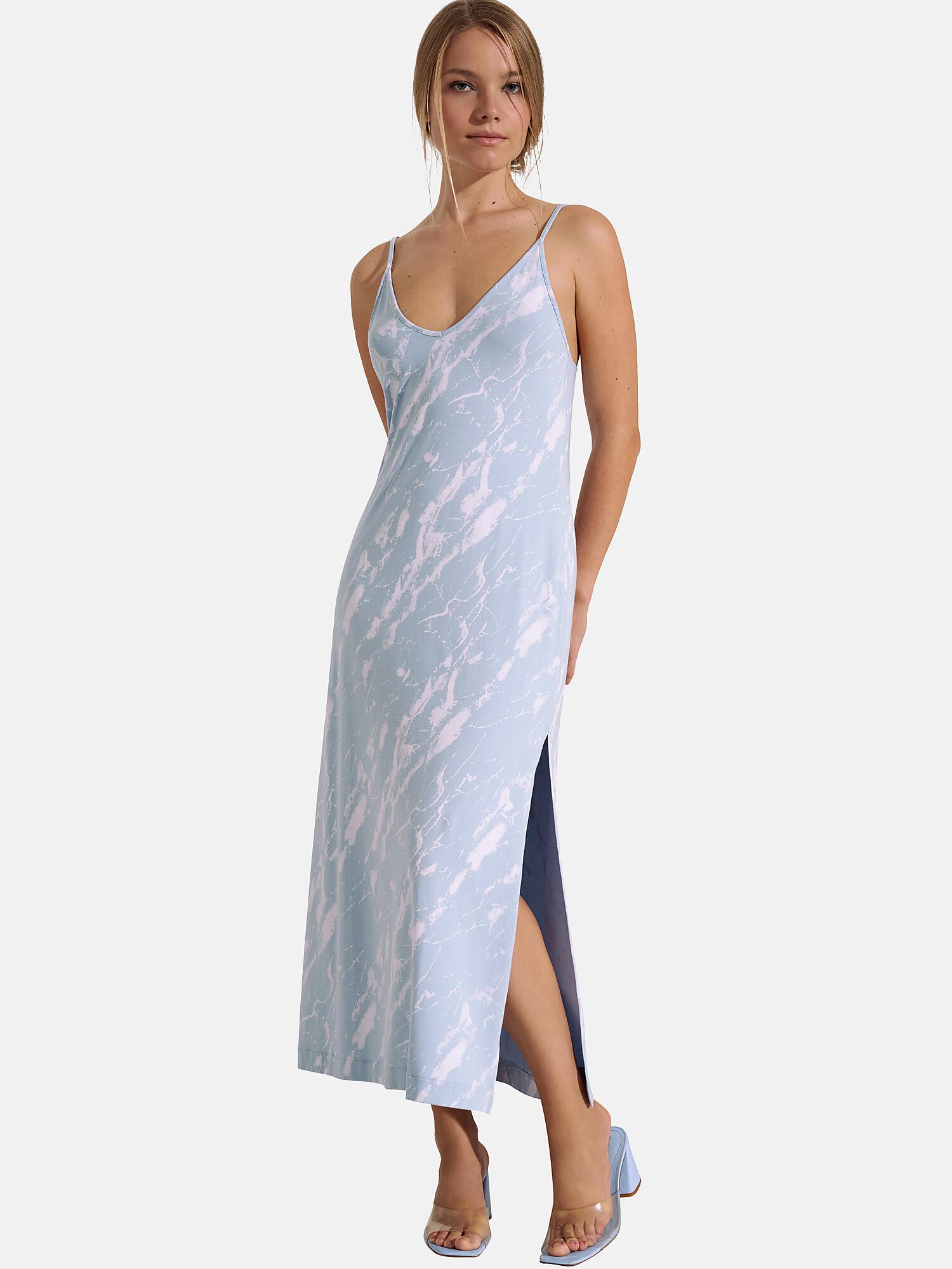 Image of Langes Negligé Naomi Damen Himmelblau S