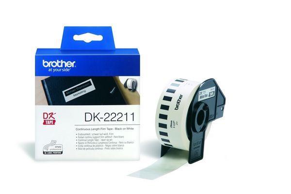 brother  DK-22211 Etiketten Rolle 29 mm x 15.24 m Folie Weiß 1 St. Permanent haftend  Universal-Etiketten 