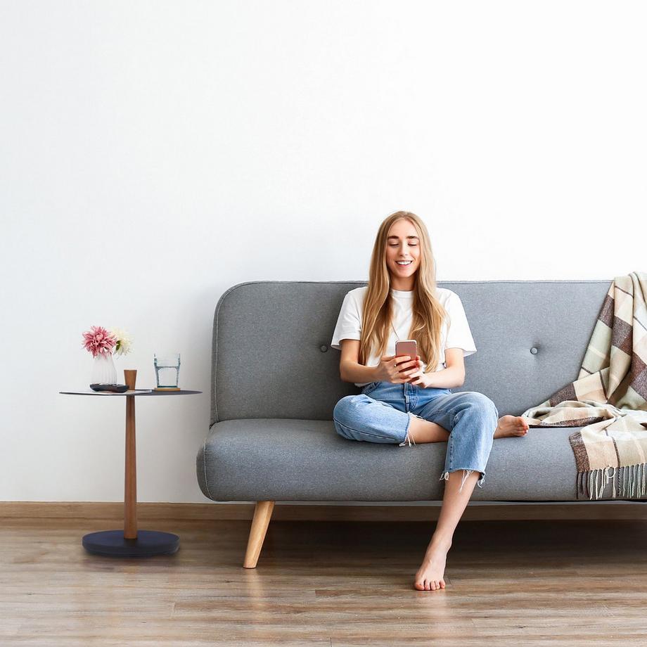 Northix Table basse ronde au design industriel  