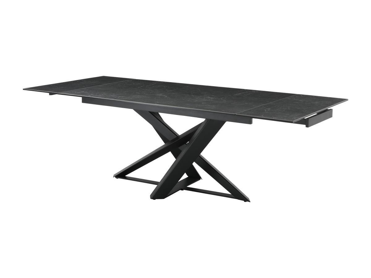 Image of Esstisch ausziehbar - 6 bis 10 Personen - Sicherheitsglas & Keramik - Marmor-Optik Schwarz - MADRIANA Esstisch ausziehbar - 6 bis 10 Personen - Sicherheitsglas & Keramik - Marmor-Optik Schwarz - MADRIANA
