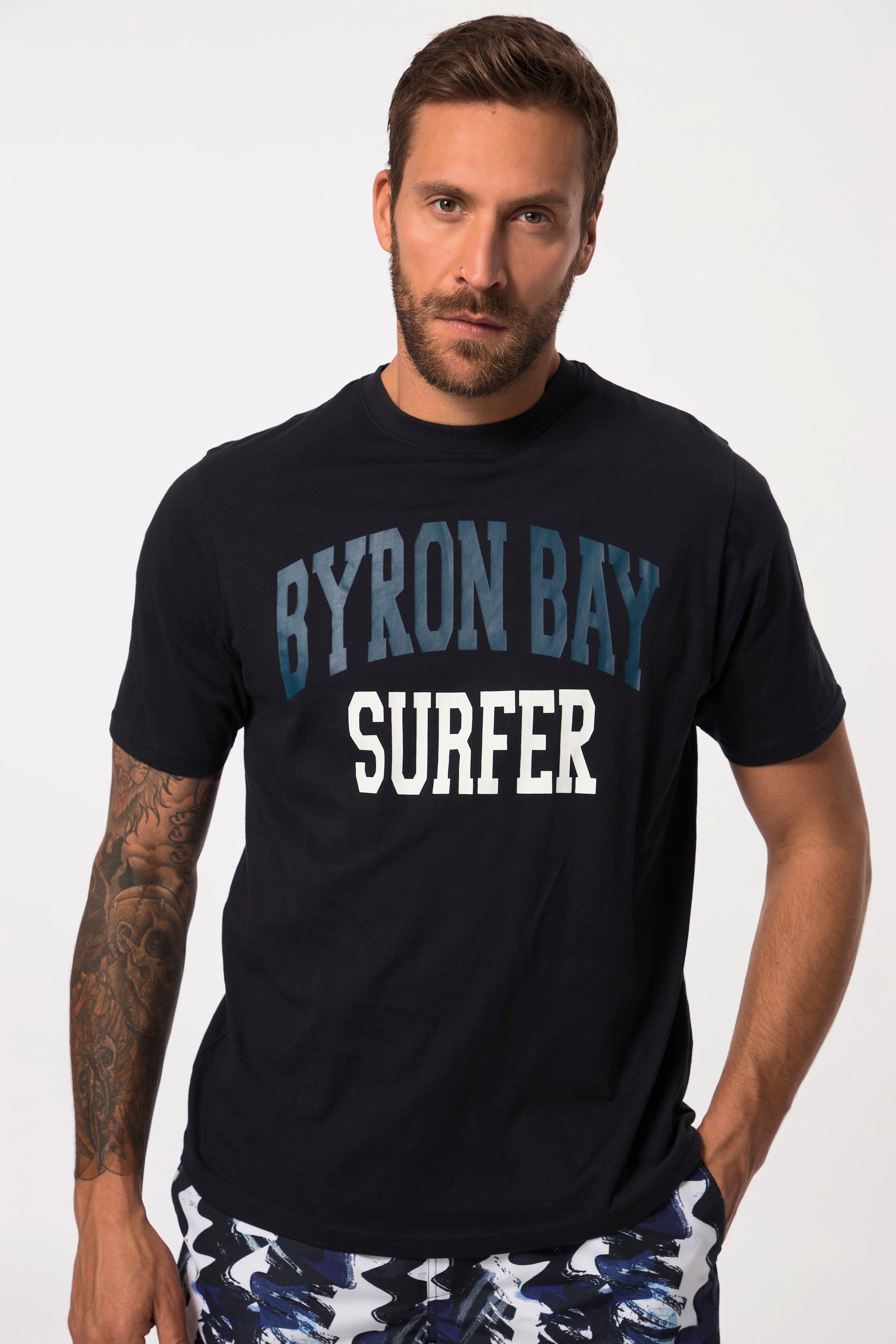 JP1880  T-shirt à imprimé Surfer. Manches courtes et col rond bleu marine 