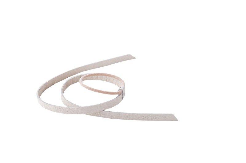 Image of Leather Band Short Narrow Damen Cream 1 pezzo