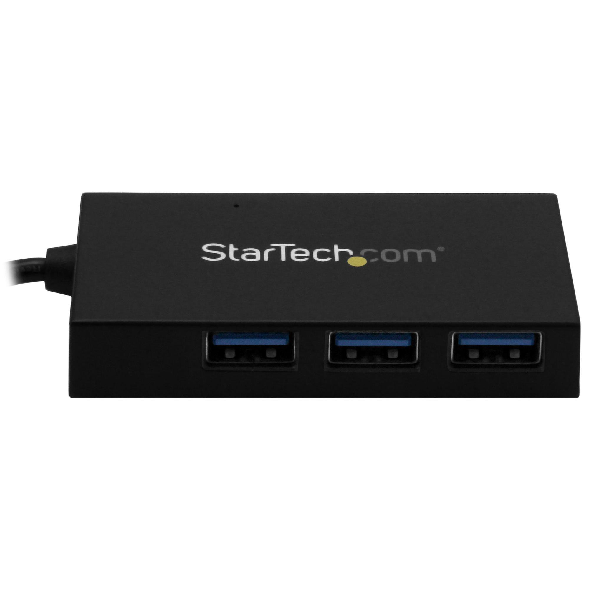 STARTECH.COM  4 Port USB 3.0 Hub - USB Typ-A Hub mit 1x USB-C und 3x USB-A (SuperSpeed 5 Gbit/s) - USB-Bus oder Self-Powered - tragbarer USB 3.2 Gen 1 BC 1.2-Ladehub mit Netzteil 