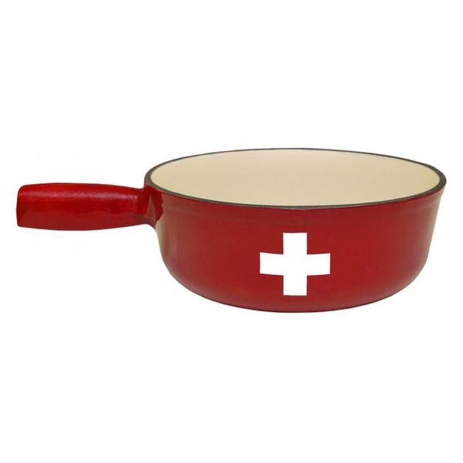 Caquelon à fondue au fromage croix suisse rouge - Heidi Cheese Line