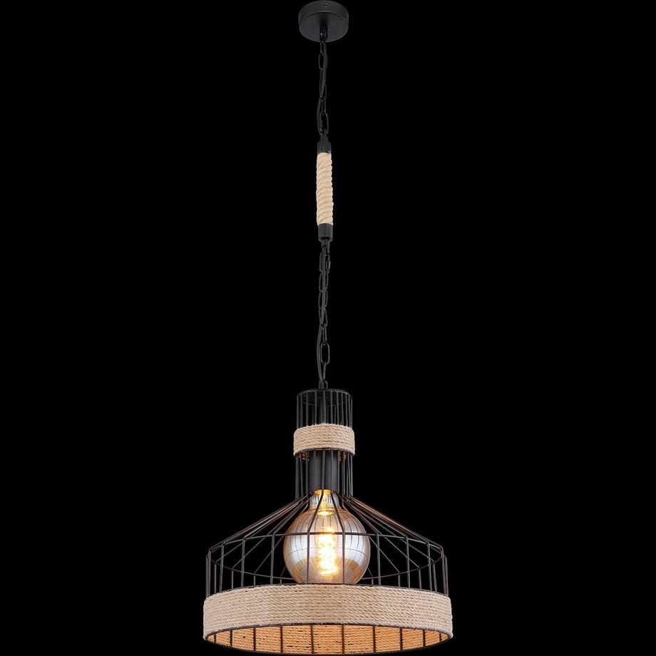 mutoni Lampe à suspension Halia métal noir mat 1xE27  