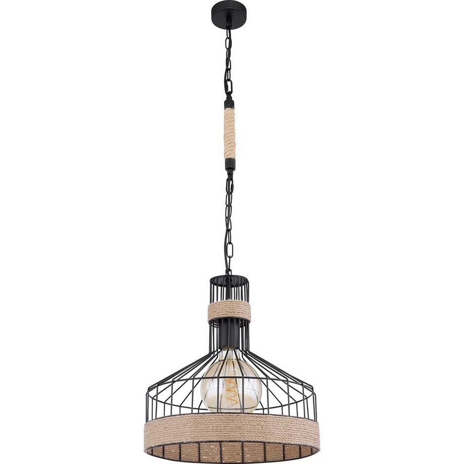 mutoni Lampe à suspension Halia métal noir mat 1xE27  