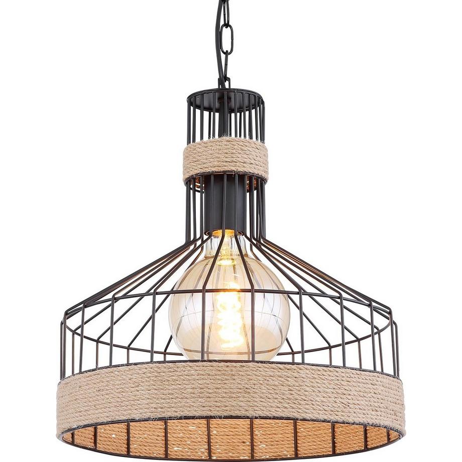 mutoni Lampe à suspension Halia métal noir mat 1xE27  