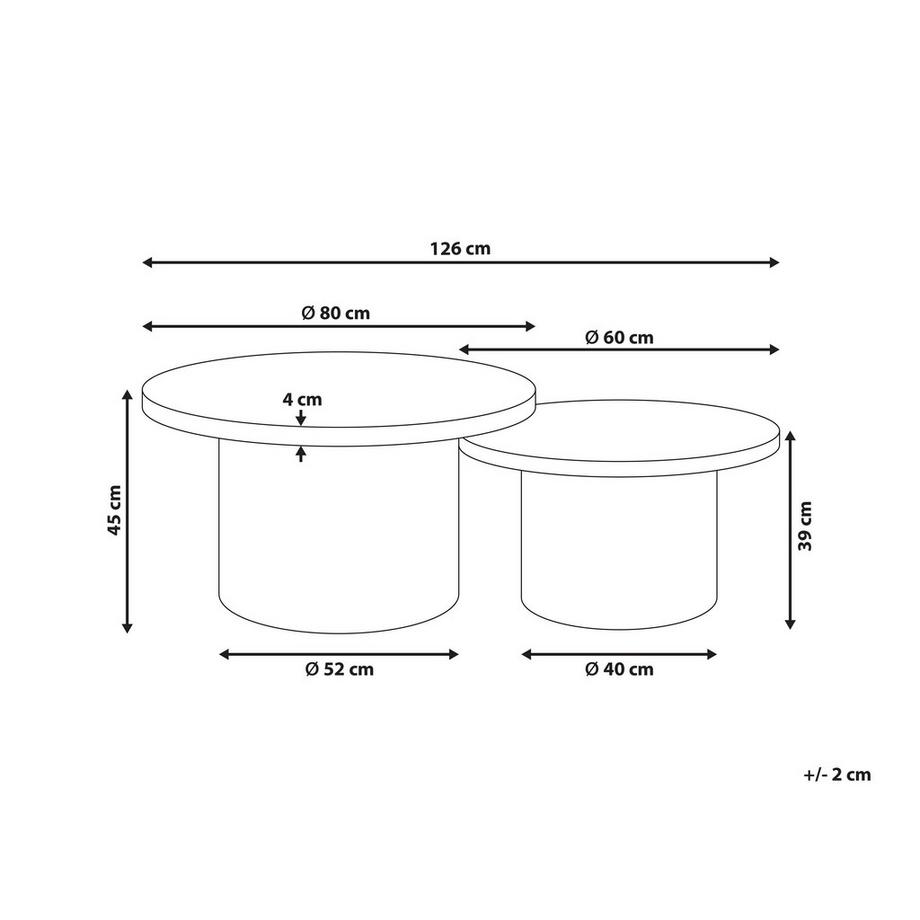 Beliani Couchtisch 2er Set aus Rattan Minimalistisch ILIOS  