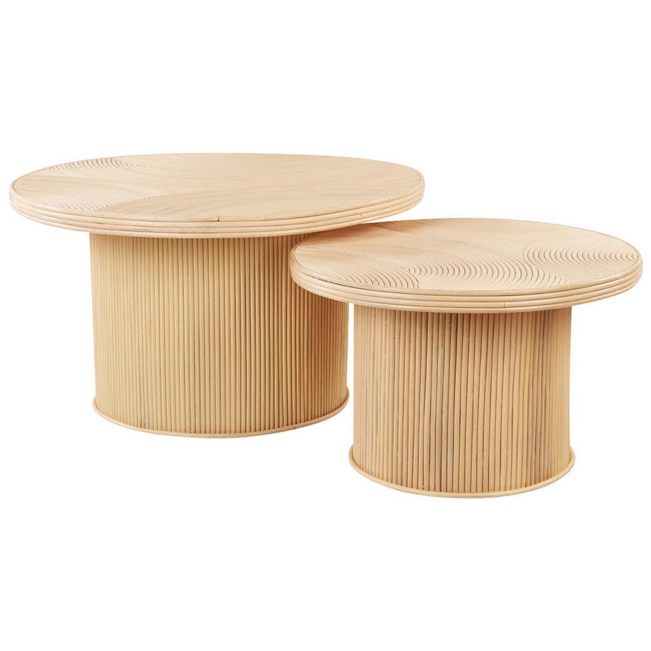Couchtisch 2er Set aus Rattan Minimalistisch ILIOS