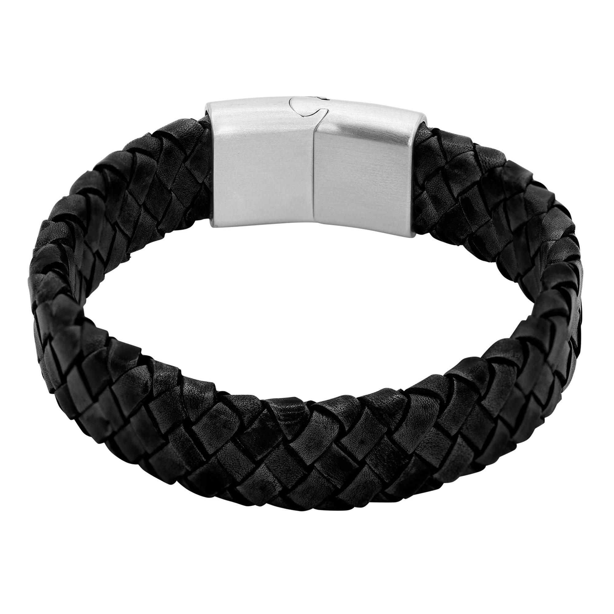 Image of Lederarmband Keno Damen Schwarz 19cm