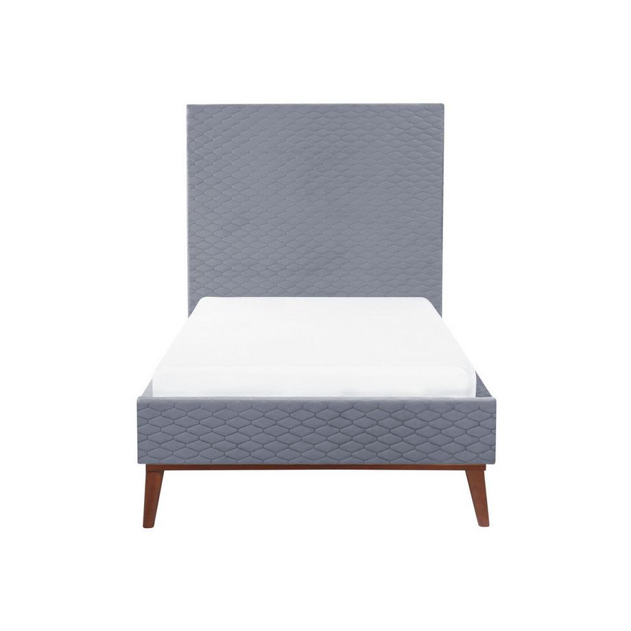 Beliani Lit avec sommier en Velours Rétro BAYONNE  