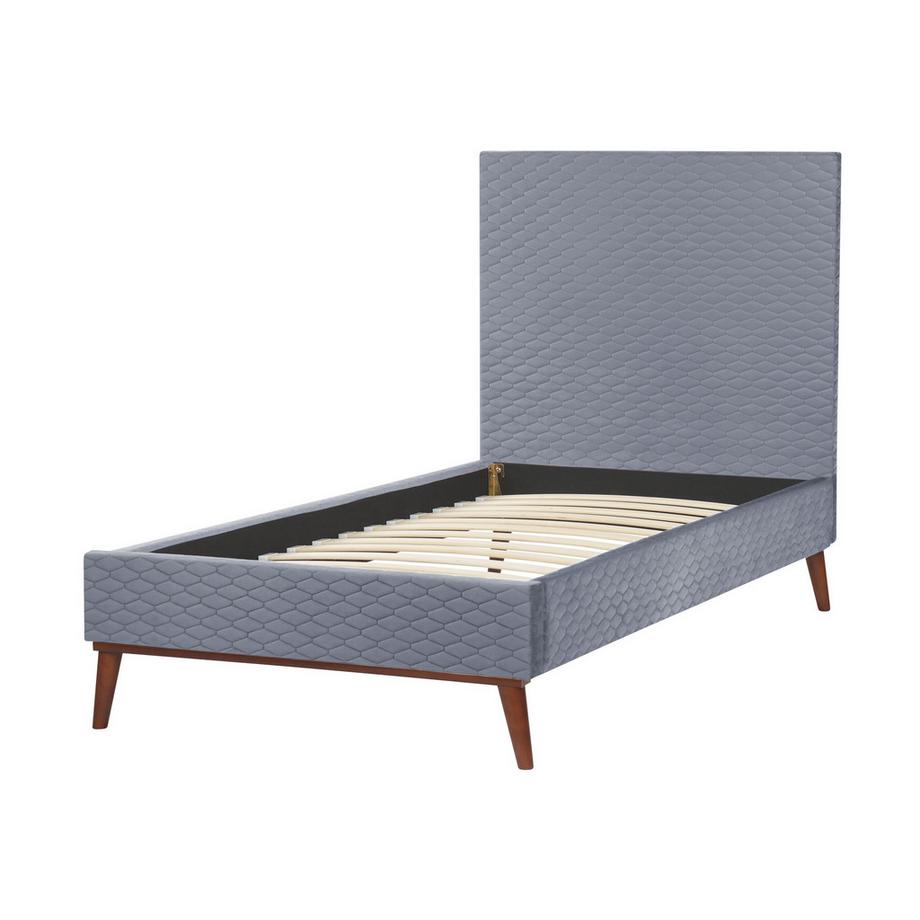 Beliani Lit avec sommier en Velours Rétro BAYONNE  