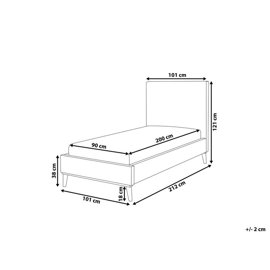Beliani Lit avec sommier en Velours Rétro BAYONNE  