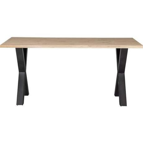 mutoni Table à manger Tablo chêne FSC avec bord d'arbre 180x90 pied Alkmaar  