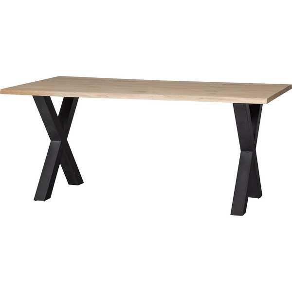 mutoni Table à manger Tablo chêne FSC avec bord d'arbre 180x90 pied Alkmaar  