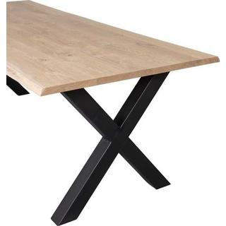 mutoni Table à manger Tablo chêne FSC avec bord d'arbre 180x90 pied Alkmaar  