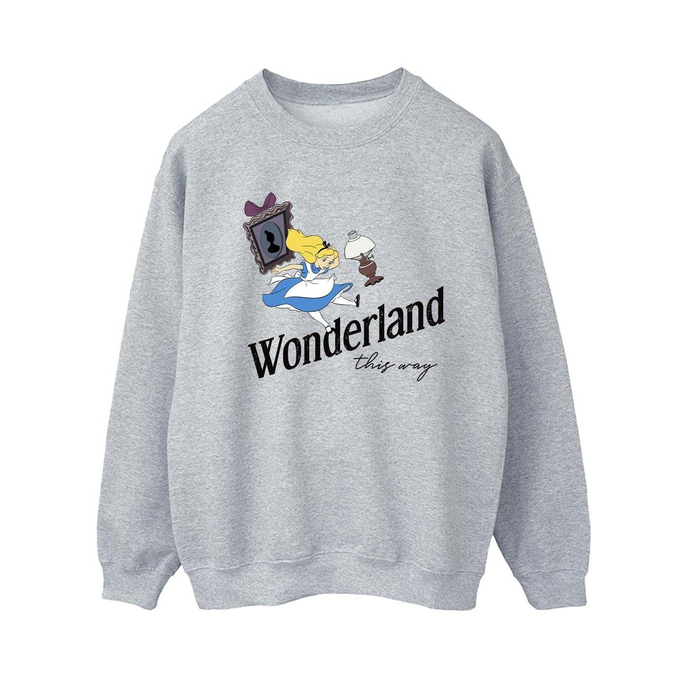 Image of Alice In Wonderland This Way Sweatshirt Damen Grau S