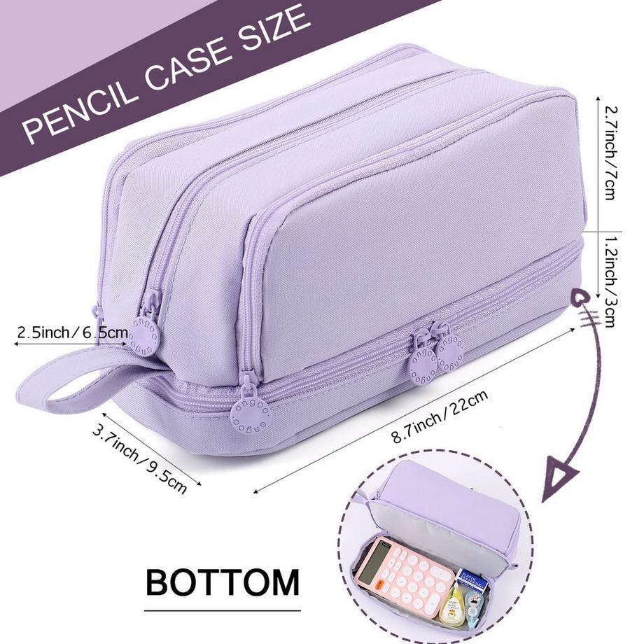 Only-bags.store Federmäppchen mit großem Fassungsvermögen 3 Fächer Federmäppchen Tragbares Federmäppchen Schule für Schüler  