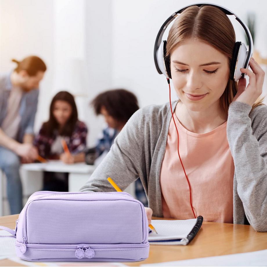 Only-bags.store Federmäppchen mit großem Fassungsvermögen 3 Fächer Federmäppchen Tragbares Federmäppchen Schule für Schüler  