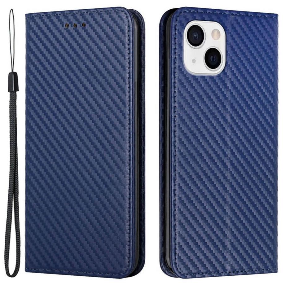 Cover-Discount  iPhone 15 Plus - Carbon Look Flip Case Hülle 