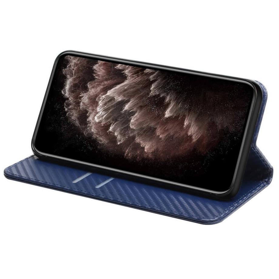 Cover-Discount  iPhone 15 Plus - Carbon Look Flip Case Hülle 