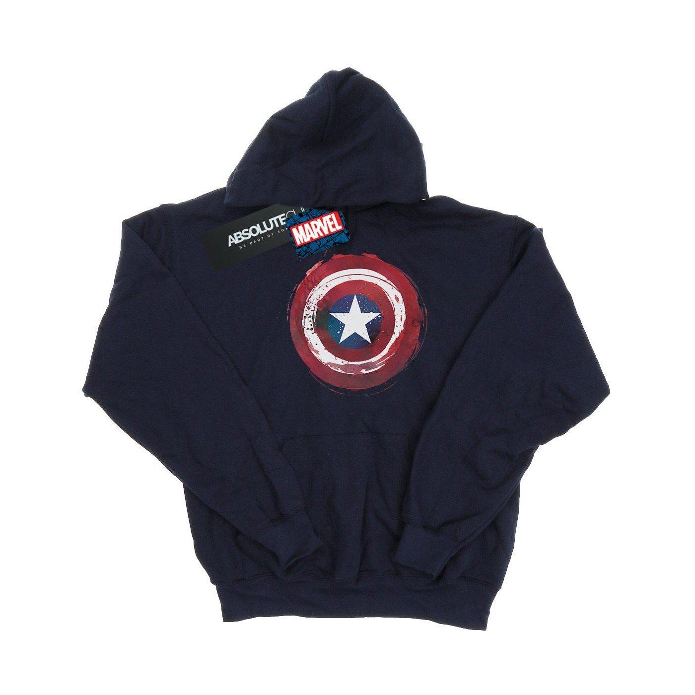 Image of Captain America Splatter Shield Kapuzenpullover Damen Marine M