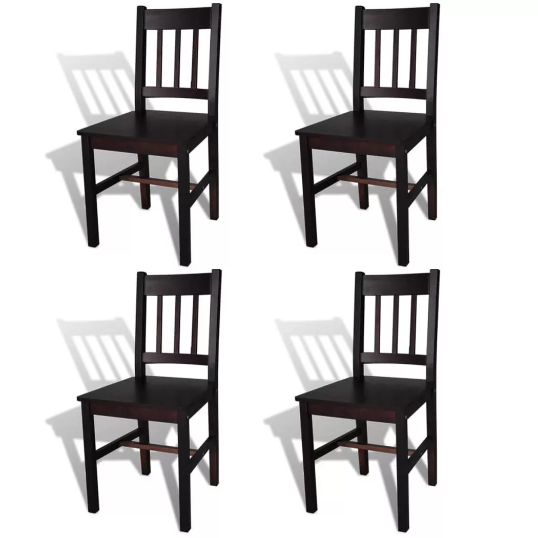 Vidaxl - Chaises à manger lot de 4 marron foncé pinède