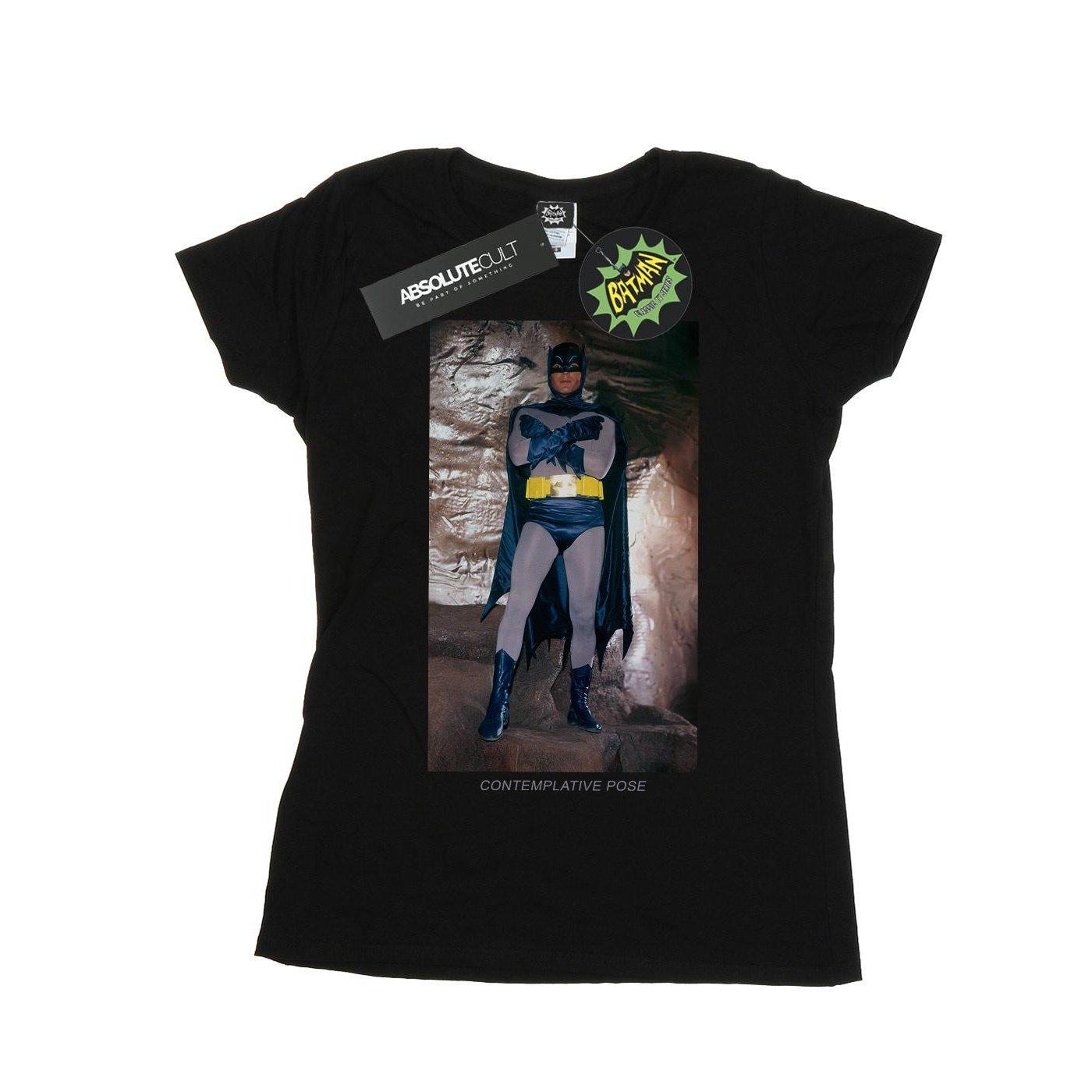 Image of Batman Tv Series Contemplative Pose Tshirt Damen Schwarz L