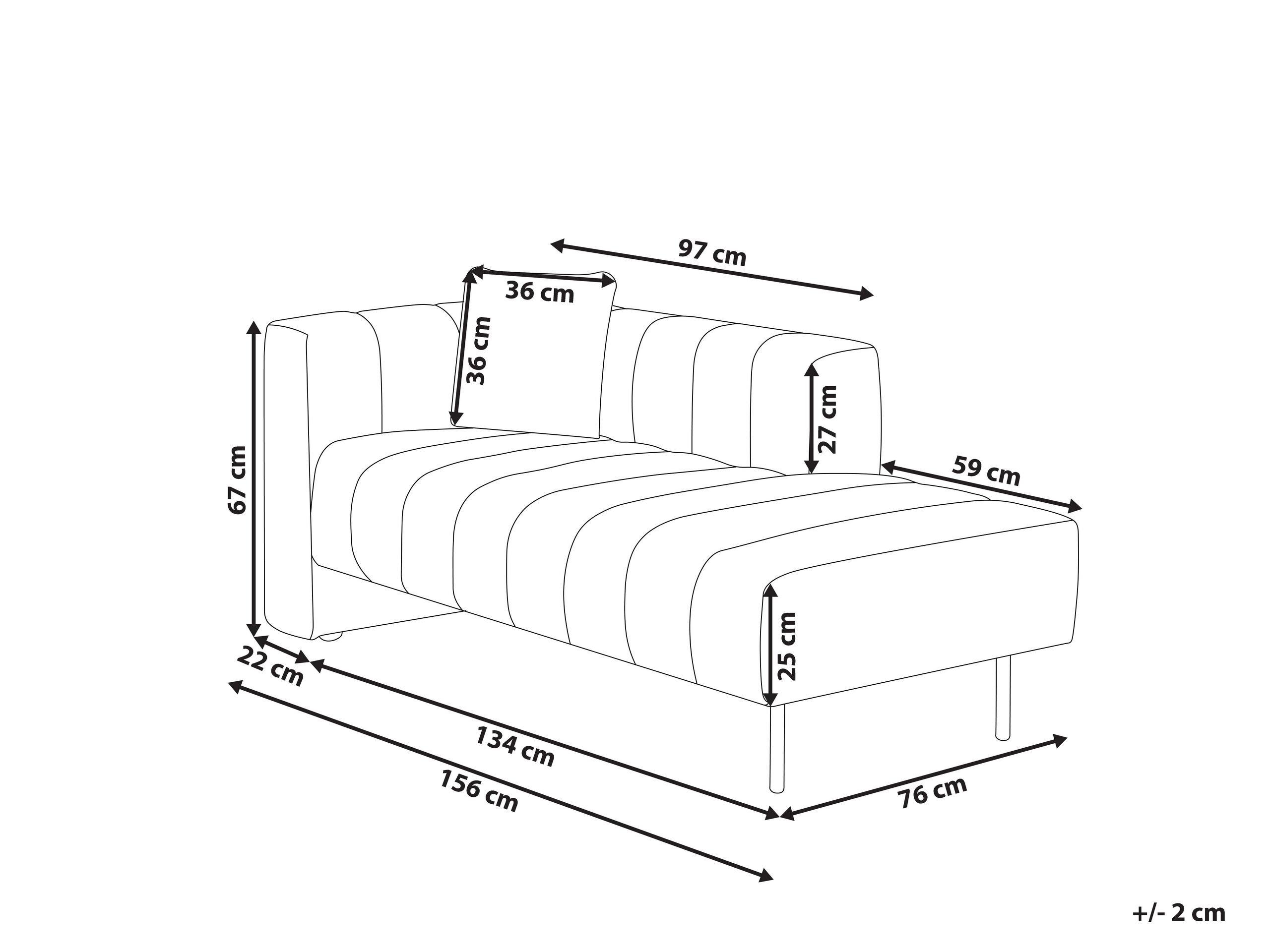 Beliani Chaiselounge (L) aus Samtstoff Modern LANNILS  